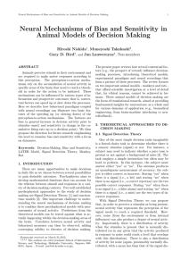 Neural Mechanisms of Bias and Sensitivity in Hiroshi Nishida Muneyoshi Takahashi