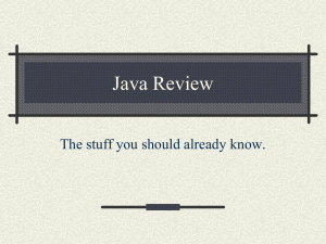 Java Review The stuff you should already know.