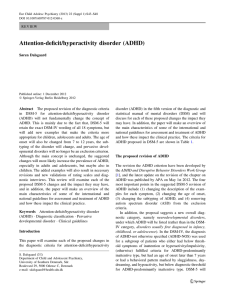 Attention-deficit/hyperactivity disorder (ADHD) R E V I E W Søren Dalsgaard