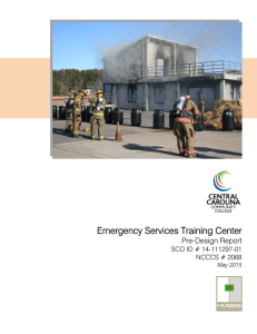 Emergency Services Training Center Pre-Design Report SCO ID # 14-111297-01