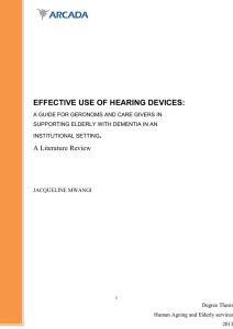 EFFECTIVE USE OF HEARING DEVICES: . A Literature Review