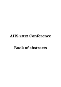   AHS 2012 Conference Book of abstracts