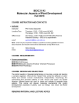 BIOC31 H3 Molecular Aspects of Plant Development Fall 2013