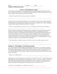 Chapter 20 Reconstruction Section 1: Rebuilding the South