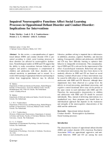 Impaired Neurocognitive Functions Affect Social Learning