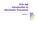 STA 348 Introduction to Stochastic Processes Lecture 3