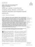 MRSA as a cause of lung infection including airway infection, community-