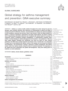 Global strategy for asthma management and prevention: GINA executive summary GLOBAL GUIDELINES
