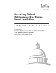 LAO Maximizing Federal Reimbursement for Parolee Mental Health Care