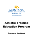 Athletic Training Education Program  Preceptor Handbook
