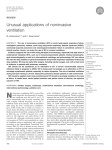 Unusual applications of noninvasive ventilation REVIEW N. Ambrosino*