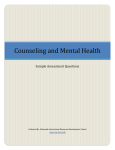 Counseling and Mental Health  Sample Assessment Questions
