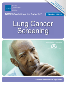 Lung Cancer Screening NCCN Guidelines for Patients Version 1.2015