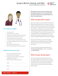 Surgery Before, During, and After A patient planning worksheet