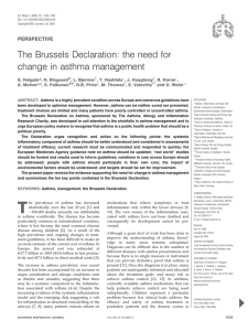 The Brussels Declaration: the need for change in asthma management PERSPECTIVE
