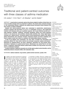 Traditional and patient-centred outcomes with three classes of asthma medication C.R. Jenkins*