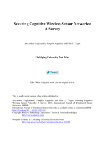 Securing Cognitive Wireless Sensor Networks: A Survey Linköping University Post Print