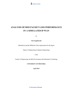 ANALYSIS OF RED PACKET LOSS PERFORMANCE IN A SIMULATED IP WAN
