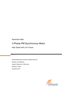 3-Phase PM Synchronous Motor Nyachulue Njita High Speed with Low Torque