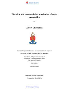 Electrical and structural characterization of metal germanides  Albert Chawanda