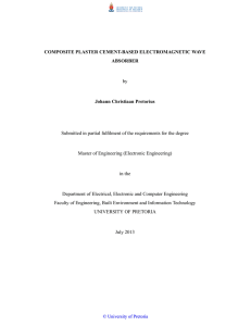 COMPOSITE PLASTER CEMENT-BASED ELECTROMAGNETIC WAVE ABSORBER Johann Christiaan Pretorius by