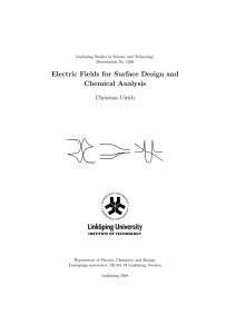 Electric Fields for Surface Design and Chemical Analysis Christian Ulrich