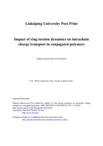 Linköping University Post Print Impact of ring torsion dynamics on intrachain