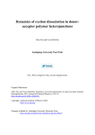 Dynamics of exciton dissociation in donor- acceptor polymer heterojunctions