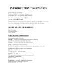 Unit 7 Heredity: Chp 11 Mendelian Genetics Notes