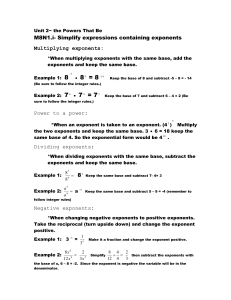 Unit 1~ ~ Outcomes and Likelihoods Notes: