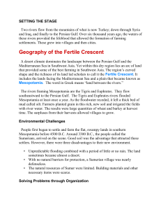 Second Reading Fertile Crescent and Mesopotamia