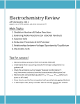 Electrochemistry Diploma Review with Answer KEY
