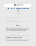 Economic Issues No. 27 -- Tax Policy for Developing Countries