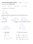 Honors Geometry Chapter 7 Review Name