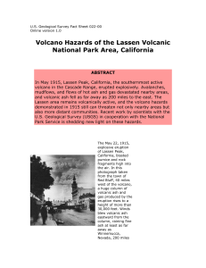 Fact sheet about the volcanic hazards of the Lassen Volcanic