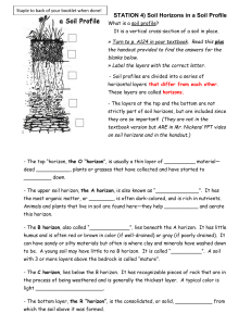 STATION 4) Soil Horizons in a Soil Profile What is a soil profile? It is