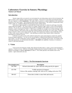 Laboratory Exercise in Sensory Physiology