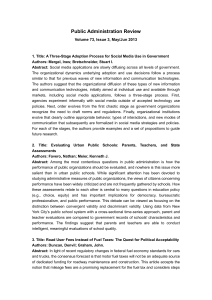 Public Administration Review Volume 73, Issue 3, May/Jun 2013 1