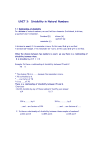 UNIT 3: Divisibility in Natural Numbers 3.1 Relationship of divisibility