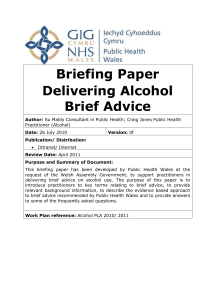 Briefing Paper Delivering Alcohol Brief Advice