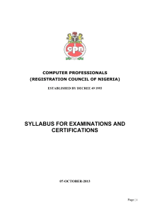 Syllabus - Computer Professional Examinations