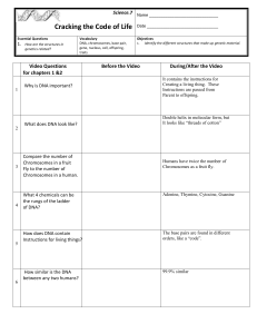 Science.7 Cracking the Code of Life Name Date Essential Questions