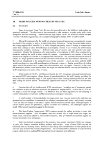 III. trade policies and practices by measure