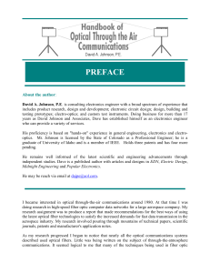 Optical Through the Air Communication -- Preface