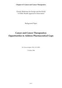 1. Introduction to cancer therapeutics - WHO archives
