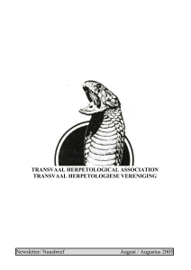 September 2005 Newsletter - Transvaal Herpetological Association
