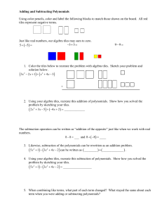 Adding and Subtracting Polynomials - MELT-Institute