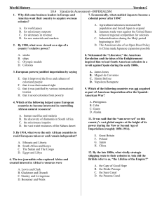 World History Version C 10.4 Standards Assessment-