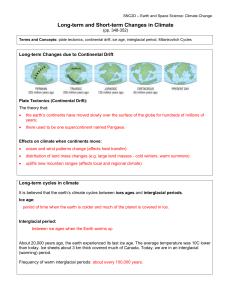 Long and Short-term Changes in Climate