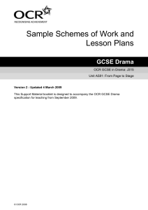 From page to stage - Sample scheme of work and lesson